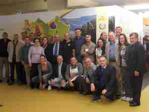 FOTO di fruppo degli espositori con l'assessore Gaetano Rao e Gian Marco Tognazzi