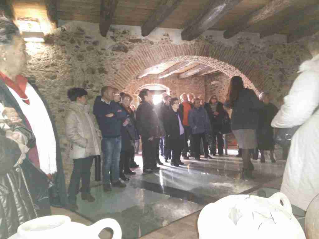 durante la visita al Metauros