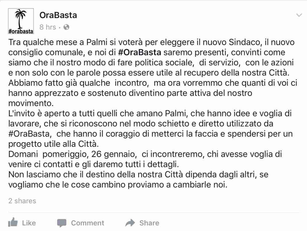 Palmi, il movimento “Ora basta”: «Alle elezioni ci saremo»