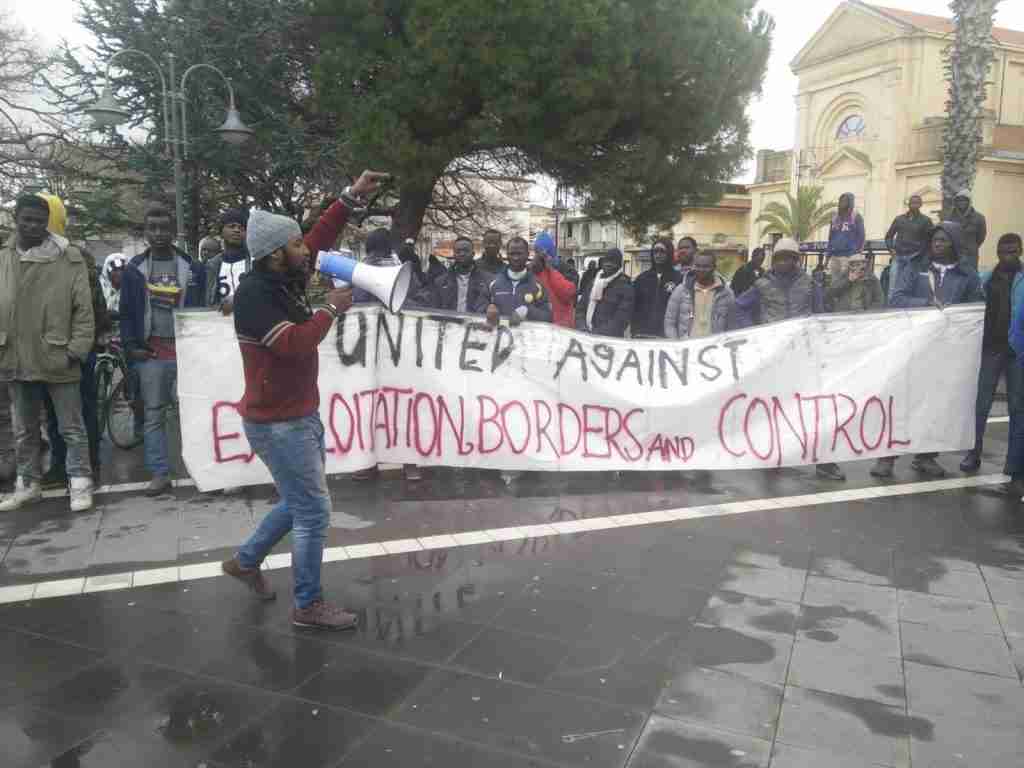 La manifestazione dei migranti