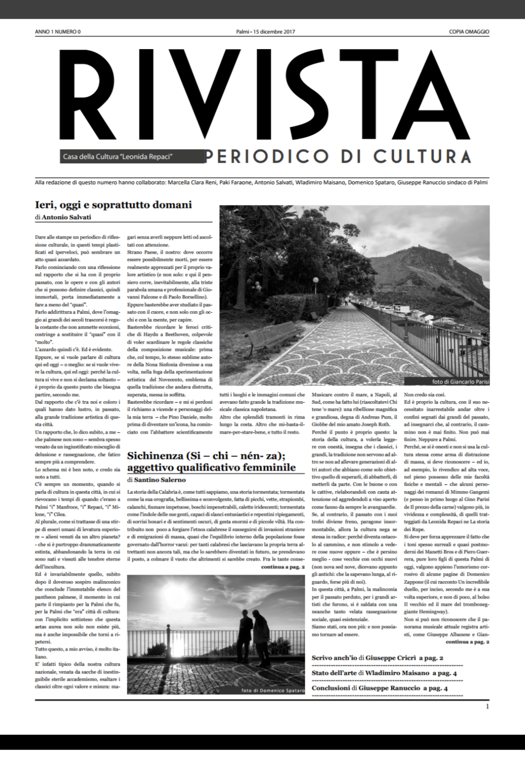 Palmi, l’Amministrazione punta sulla cultura: nasce “Rivista”