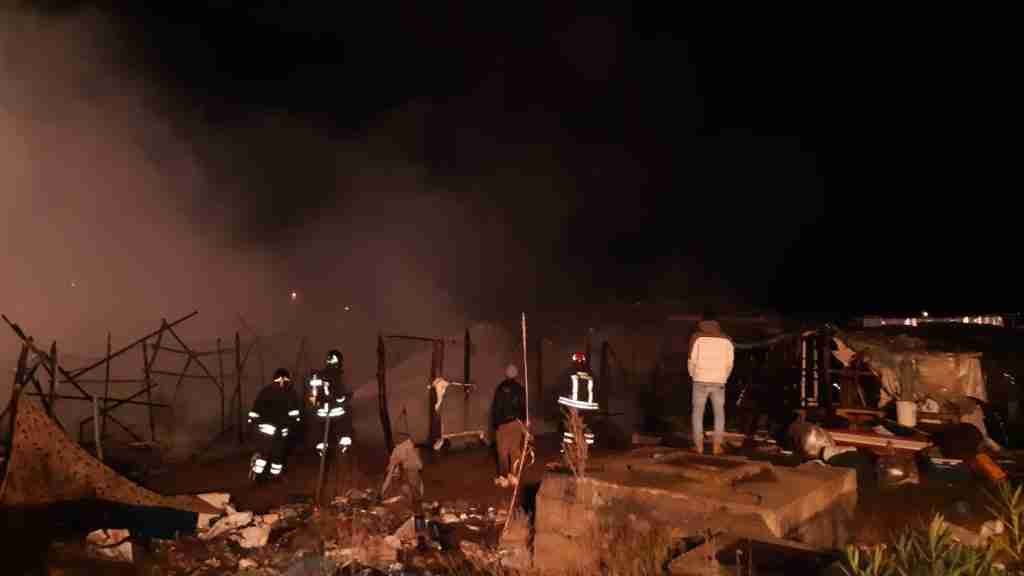 Incendio alla tendopoli febbraio 2019