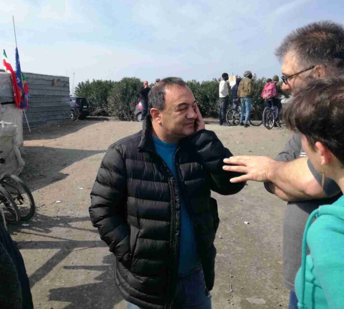 Nino Quaranta e Mimmo Lucano alla tendopoli Nino Quaranta e Mimmo Lucano alla tendopoli