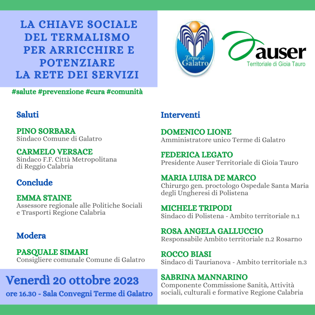Salute e comunità: a Galatro un incontro promosso da Terme e Auser