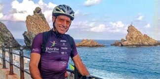 In sella a una bici per sostenere l’Airc: è l’iniziativa del palmese Tato Ferraro