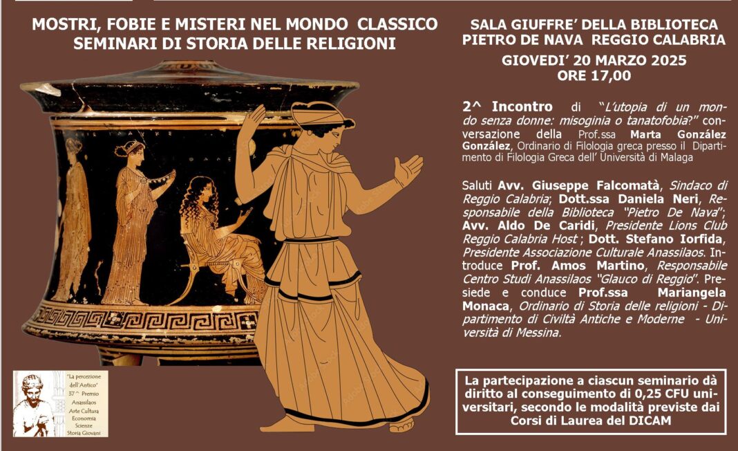 Reggio, L’associazione Anassilaos presenta:“Mostri, fobie e misteri nel mondo classico”