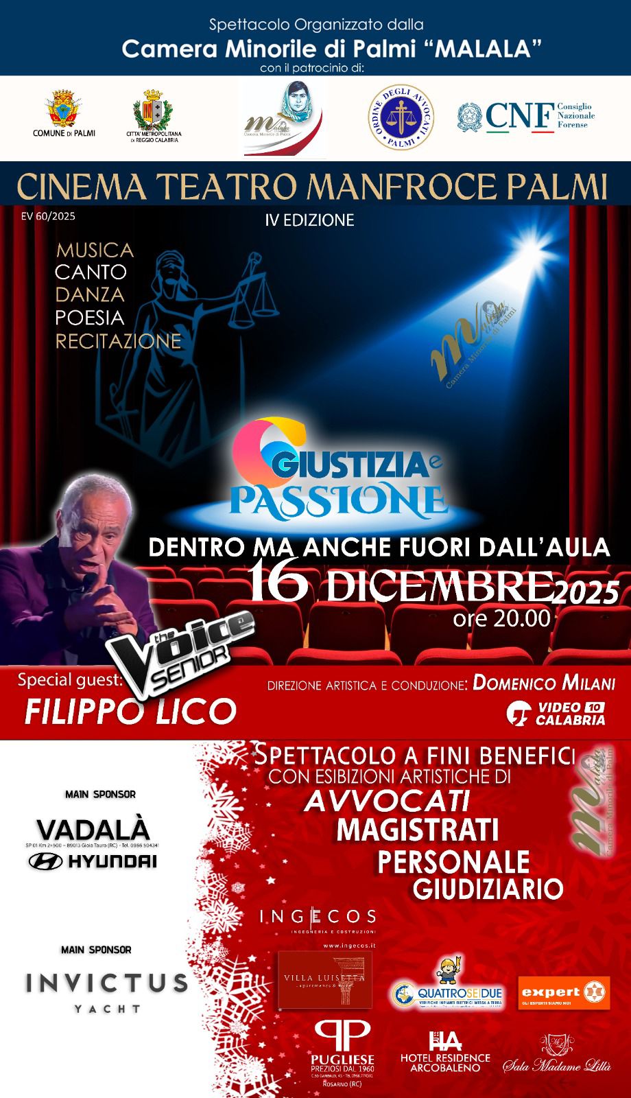 “Giustizia e Passione” torna al Manfroce di Palmi