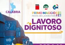 Primo maggio: manifestazione di Cgil, Cisl e Uil al porto di Gioia Tauro