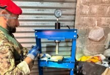 San Luca, scoperto laboratorio di cocaina in un casolare dell’Aspromonte: sequestrate attrezzature e sostanza da taglio