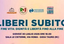 “Liberi Subito”: a Gioia Tauro il PD Calabria e l’Associazione Luca Coscioni aprono il confronto sul fine vita