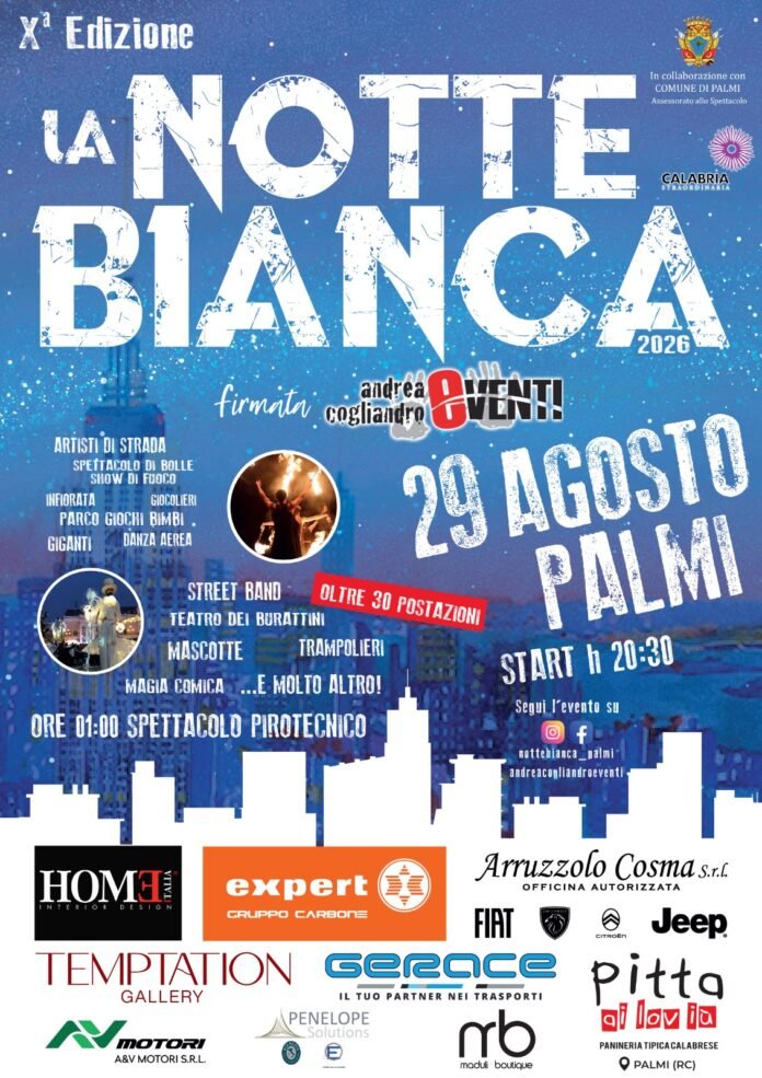 LOCANDINA UFFICIALE NOTTE BIANCA 2026