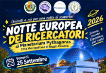 Il Planetarium Pythagoras di Reggio Calabria celebra la Notte dei Ricercatori: didattica, giovani e nuove frontiere dell’astronomia locandina 25 settembre 2026 new